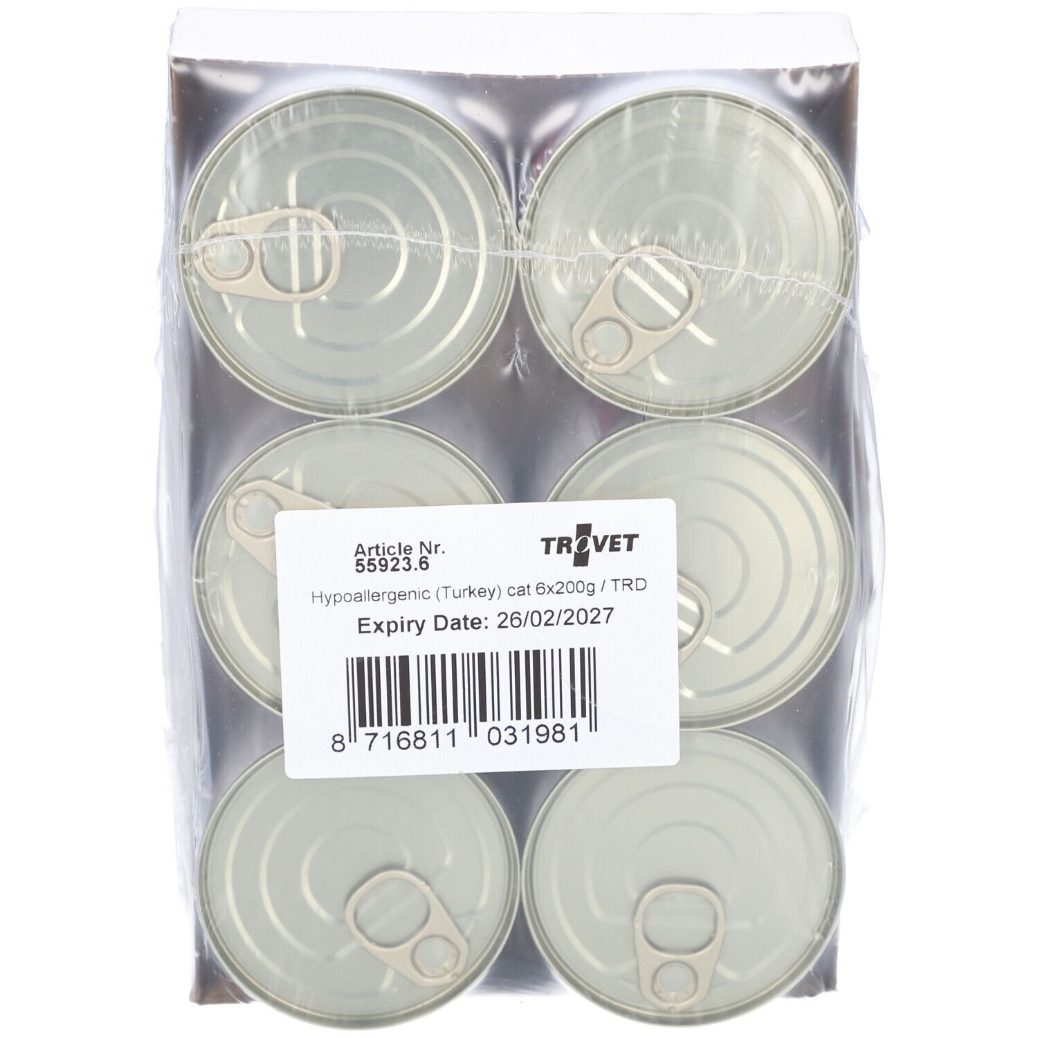 Trovet Trd Hypoallergenic Cat Turkey 6x200g 6x200 g Futter