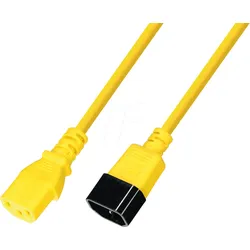 TTL 7100-0,9M-YE - Netzkabel C13 - C14  H05VV-F 3x0,75mm2 gelb
