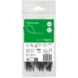 Schneider Electric IMT46404 Kabelbinder Thorsman, Abmessung: 120X2,5 mm, VPE=100 Stück Farbe schwarz