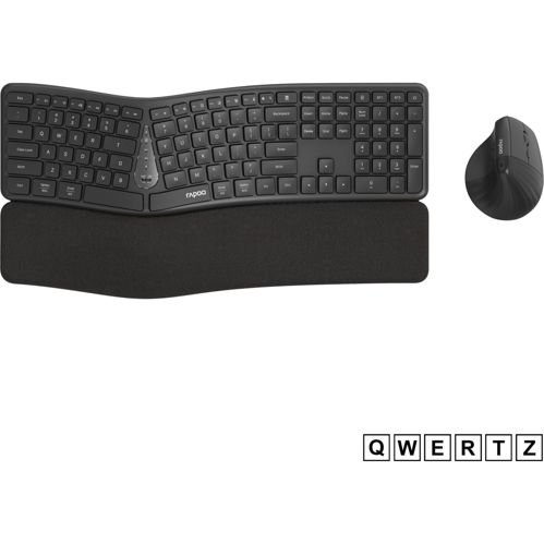 Rapoo 8810ME dunkelgrau Ergonomisches kabelloses Set