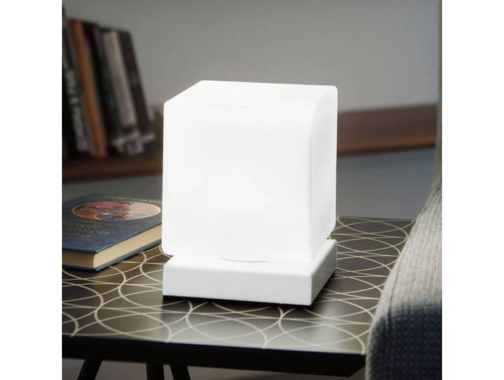 Fabas Luce LED Tischlampe Brenta, dimmbar, weiß / opal, für Wohn- / Esszimmer, Glas, Modern, LED Tischlampe