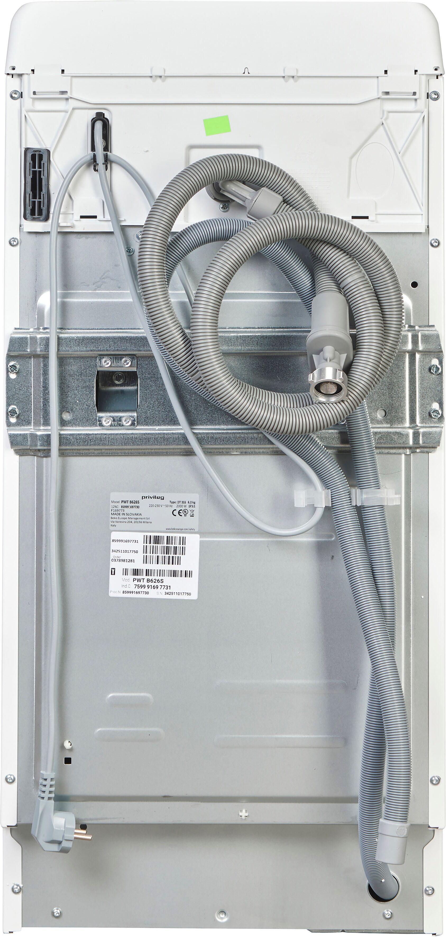 PRIVILEG Waschmaschine Toplader "PWT B626S", Energieeffizienz: B, weiß, B:40cm H:90cm T:60cm, Waschmaschinen, Water Balance Plus – passt Verbrauch automatisch an die Menge an, Waschmaschine Toplader