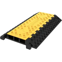 VEVOR Kabelschutzmatte Kabelkanal schwarz Kanal-Kabelschutz 94,5x50x8 cm 3 Kanal Schutzdrahtseilrampe Kabelbinder Schutz Flexibel Kabelbrücke Gummi Sichtbar