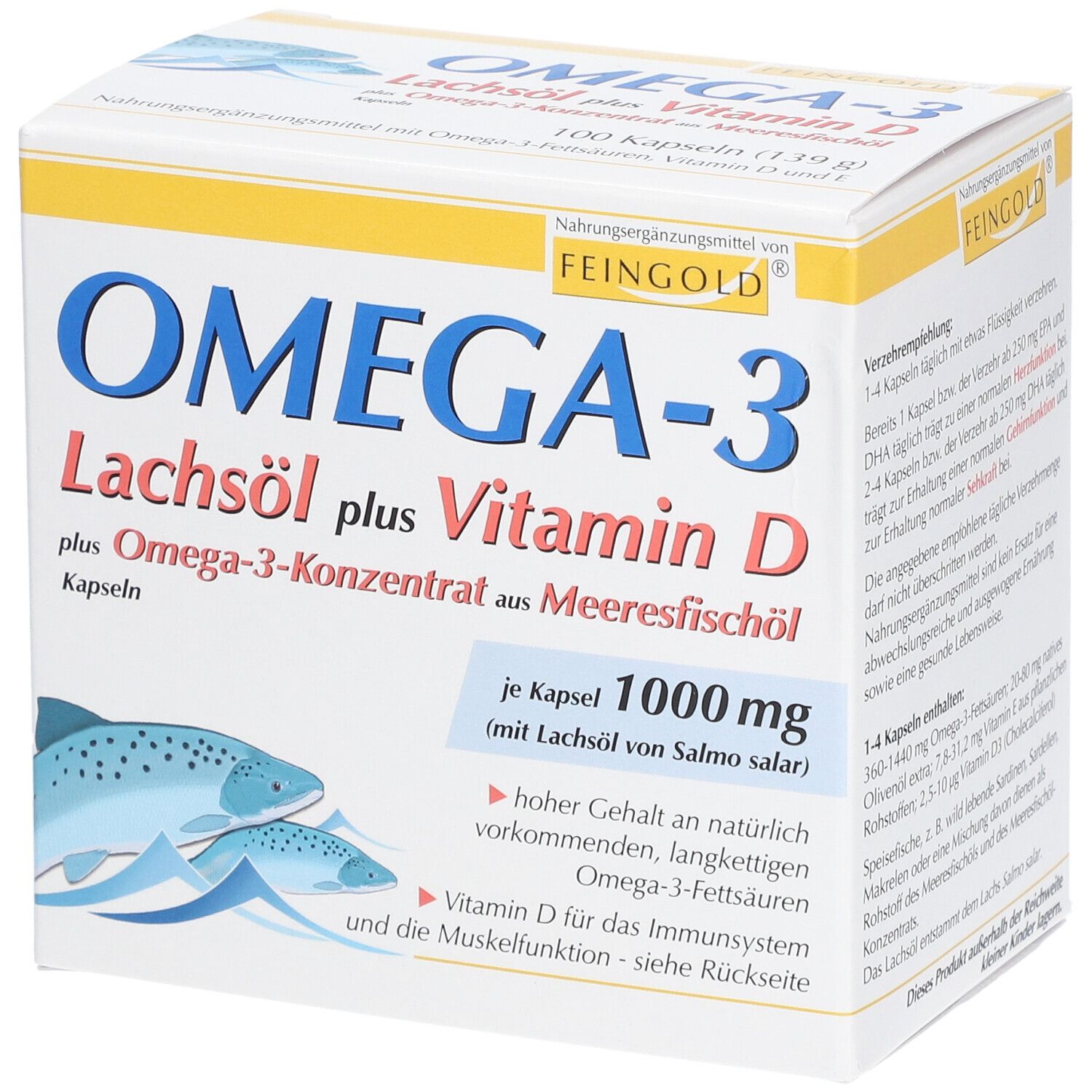 Omega-3 Lachsöl plus Vit.D Konz.Kps. 100 St Kapseln