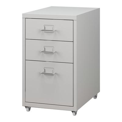 Helloshop26 - Bürocontainer Aufbewahrungseinheit für Dokumente Akten und Büromaterial auf Rollen Stahl 48 x 28 x 41 cm mattweiß 03_0006331