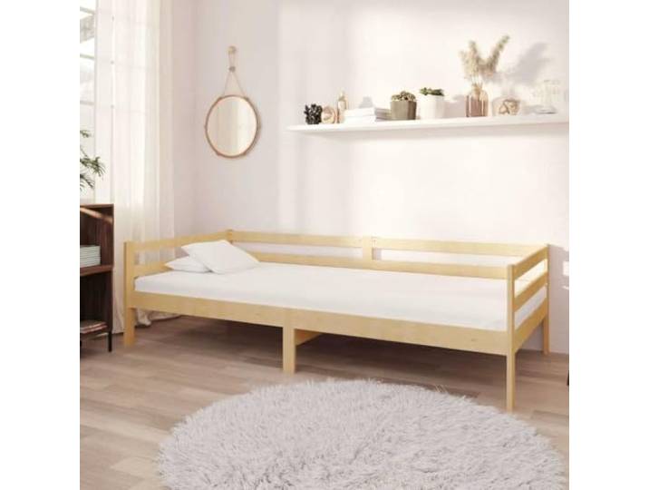 RJPLMFV Ruhebett, 90 x 200 cm, massives Kiefernholz Gästesofa, ultraweiche Matratze inklusive, robuste Latten, multifunktional