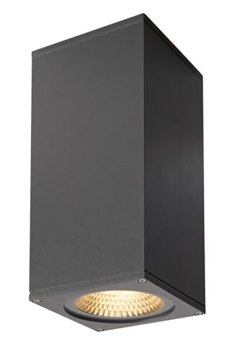 SLV Big Theo Wall LED Up en Downlighter - Antraciet/Grijs - IP44 - 29W - 3000K