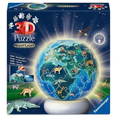 3D Puzzle-Ball Nachtlicht Erde mit Tiermotiven