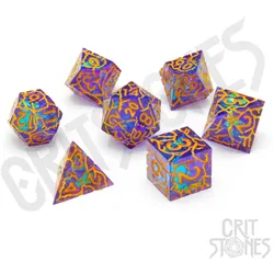 Glass Staff Radiant Rune Sharp Edge Resin RPG Dice Set