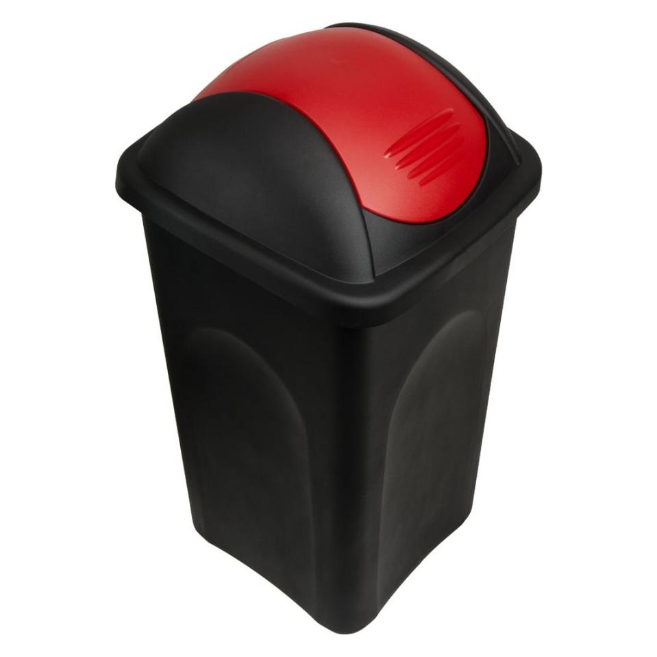 Deuba Stefanplast - Mülleimer Schwarz/Rot Kunststoff 60L (60 l) (192941)