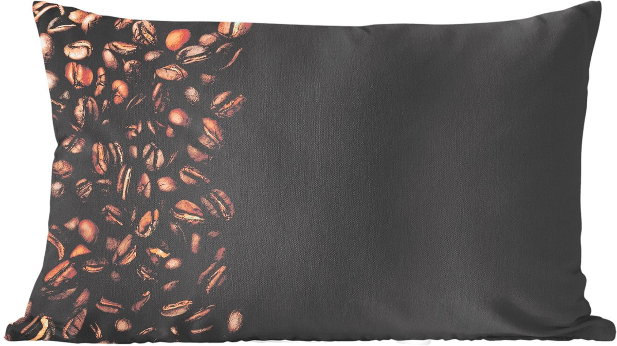 PillowMonkey Sierkussen Koffiebonen Zwart 60 x 40 cm