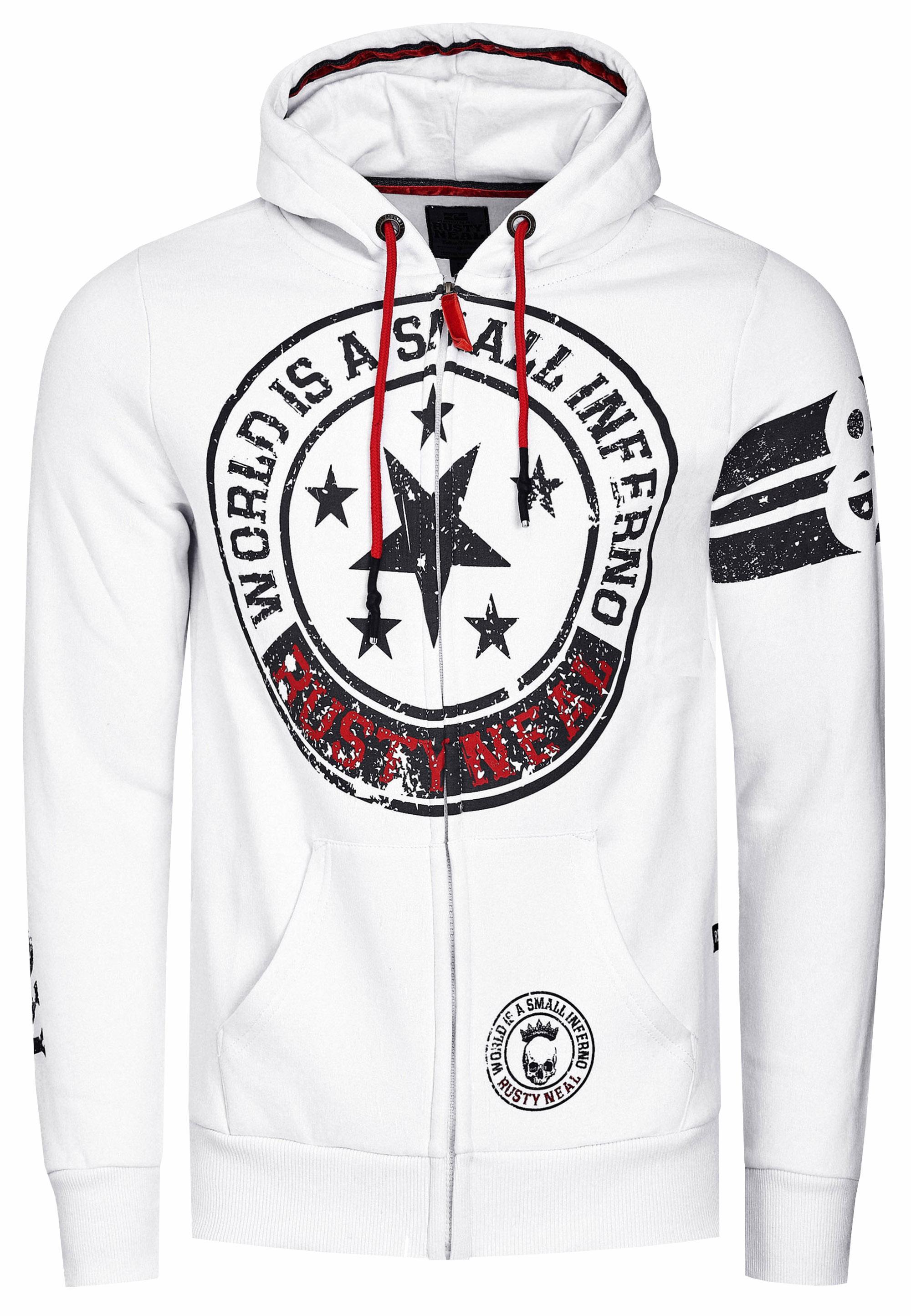Sweat Jacke mit Front-Prints