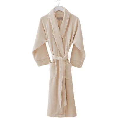 Unisex-Bademantel EGERIA "Fresh" Gr. S, ivory, S, Baumwolle, Hausmäntel, Schalkragen