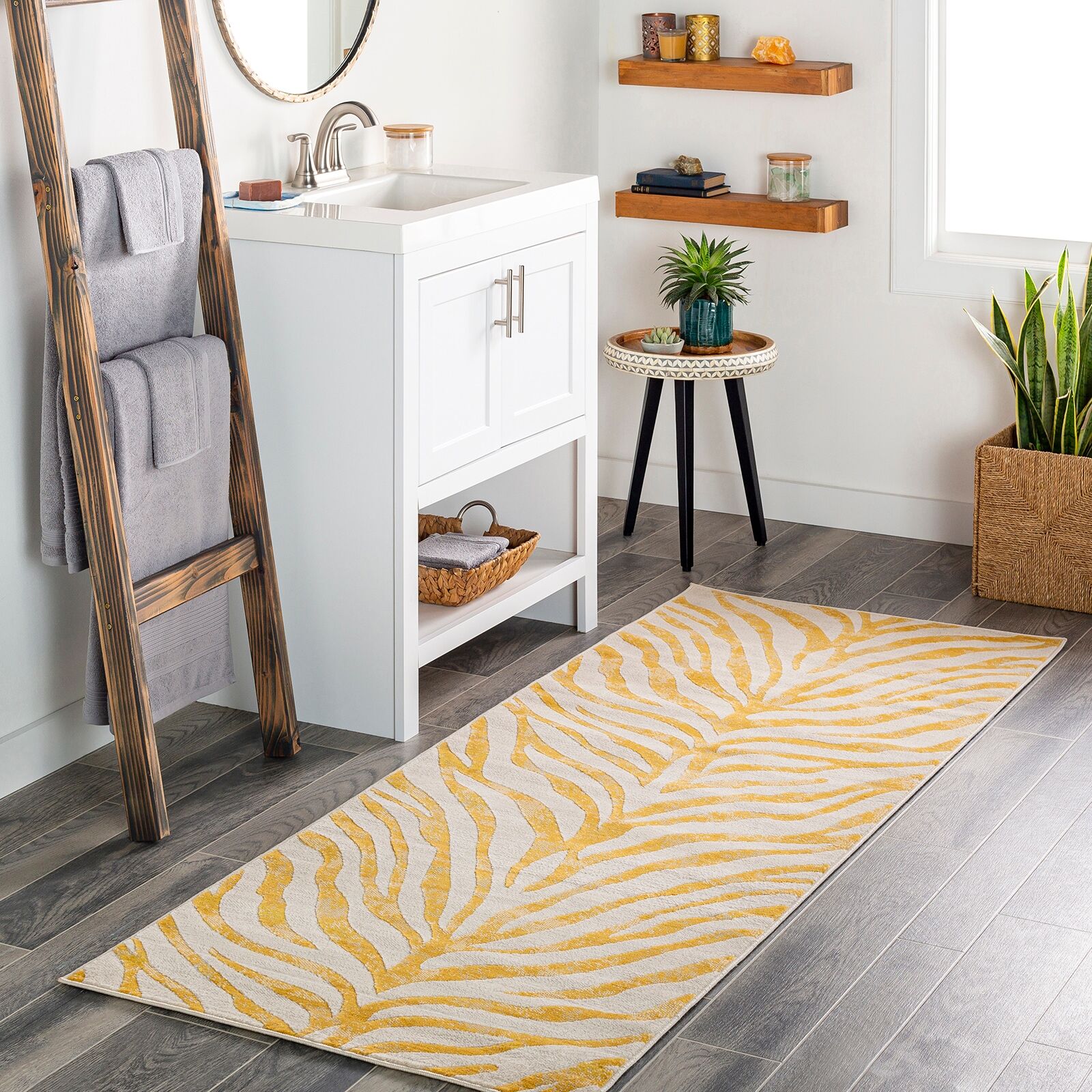 Teppich LIVABLISS "LUANDA", gelb, B:80cm H:11,4mm L:220cm, Polypropylen, Teppiche, Teppich gelb B : 80cm 1 Stk., 11,4mm, L: 220cm
