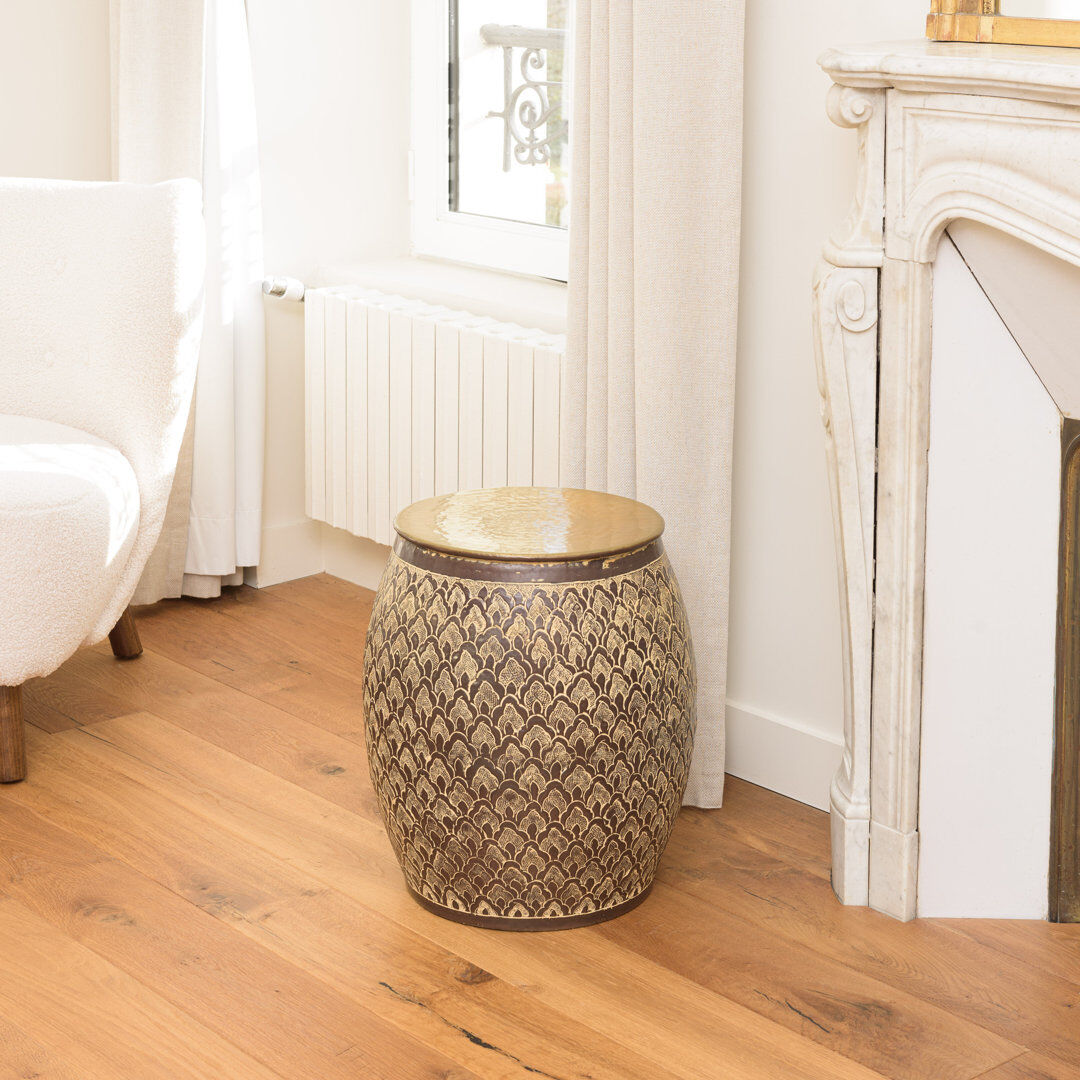 Latitude Vive Cassina End Table Antique Brass 46cm H X 40cm W X 40cm D