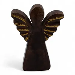 Small Mango Wood Angel - Gold Decor