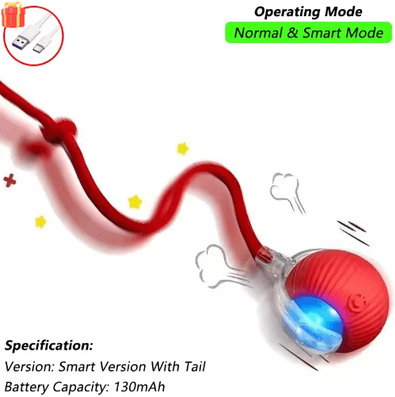 Inspire Picks Smart Mouse Chase Interactive Rolling Ball For Cats & Small Pets red