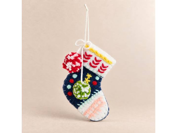 Weihnachtshänger, mehrfarbiger Wollstiefel