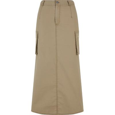 Sommerrock KARL KANI "Karl Kani Karl Kani Signature Long Cargo Skirt", Damen, Gr. XL, beige (schwarzsand), 98% Baumwolle, 2% Elasthan, unifarben, normal, Röcke