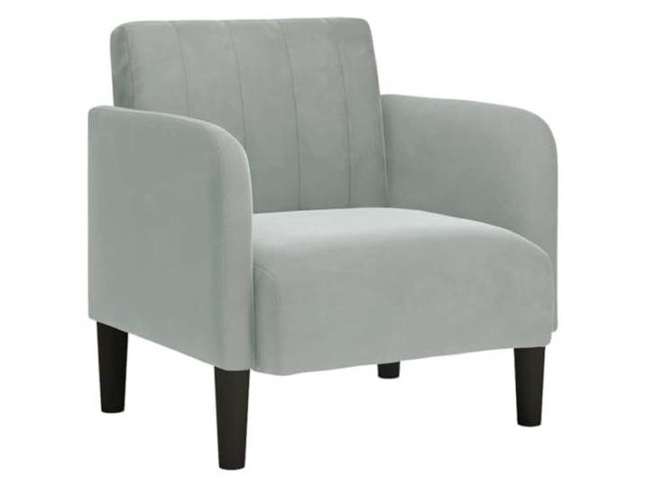 Heofavd Samt Sessel mit Armlehnen Hellgrau 54 cm Polstersessel Wohnzimmer
