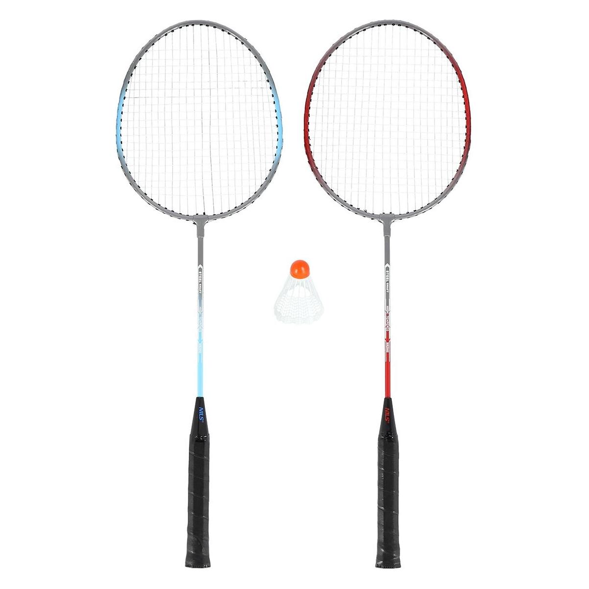 Nils NRZ002 STEEL Badmintonset 2 Schläger + Federball (14-20-366)