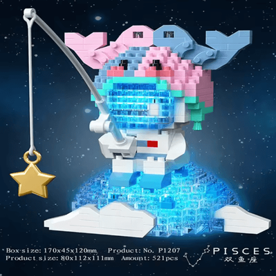 Inspire Picks Twelve Zodiac Signs Micro Building Block Set Assembly Puzzle Toy For Kids pisces