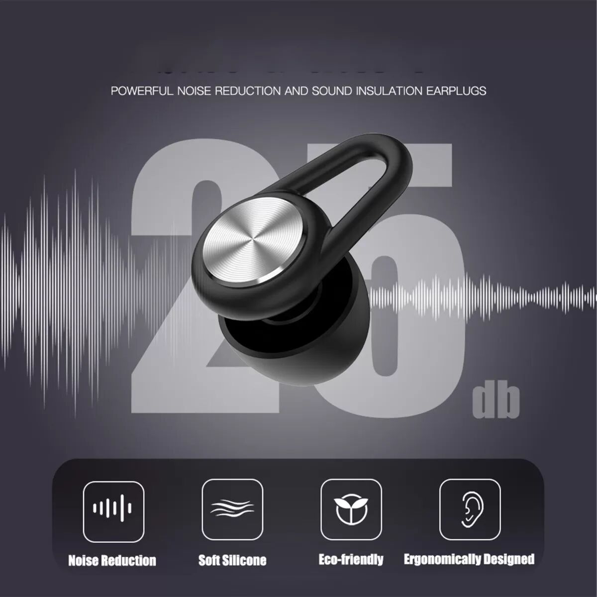 INF Bouchons d'oreille antibruit Bullet Head Pro - Accessoires ovales pour un sommeil paisible