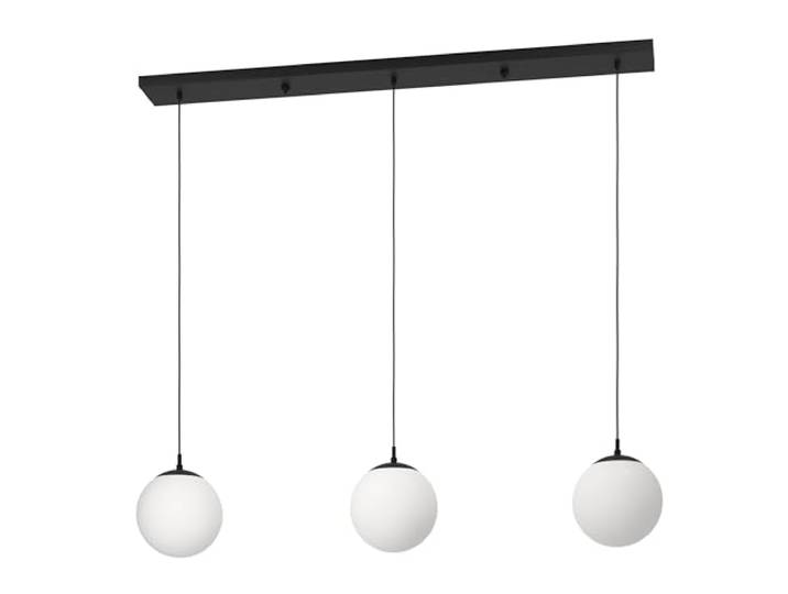EGLO Suspension Kugel Rondo 3\, lampe à 3 flammes avec pots de fleurs\, métal noir et verre opalin mat blanc\, douille E27\, 121 cm
