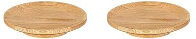Inspired Living Bamboo Wine Glass Topper Appetizer Plate Charcuterie Board Topper & Drink Cover For Parties 2pcs
