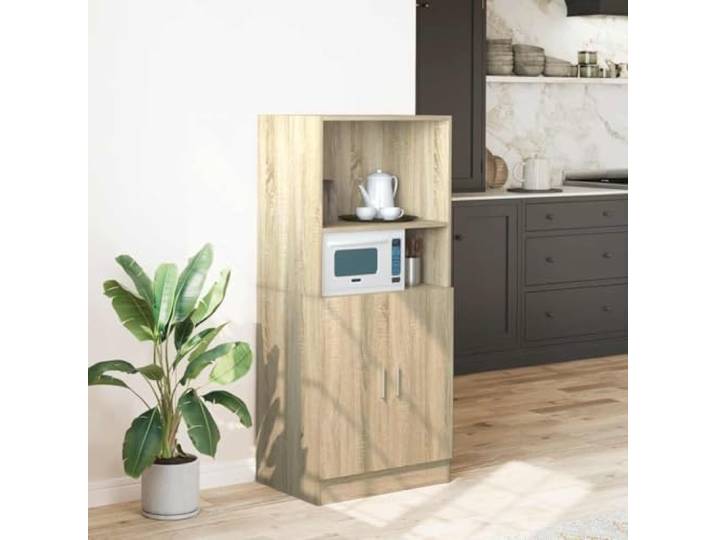 WEMYUFURN Küchenschrank Sonoma-Eiche Aufbewahrungsschrank für Küchenutensilien mit viel Stauraum und robustem Material 57x41,5x131,5 cm Holzwerkstoff