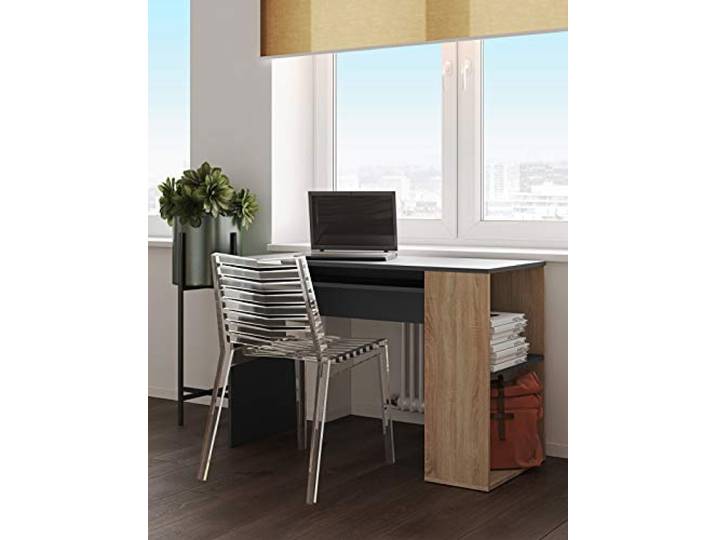 Symbiosis Yale Bureau Noir et Chêne Naturel 113\,9x50x75\,5 cm