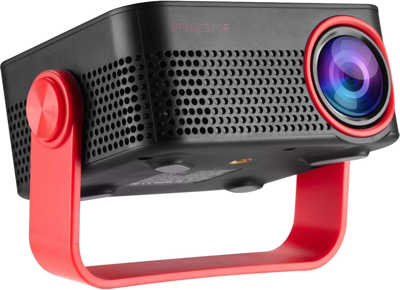 INF Tragbarer Heimprojektor mit 3D & WLAN, 1080P Unterstützung, HDMI/USB/TF Konnektivität, kompatibel mit verschiedenen Geräten Schwarz+Rot