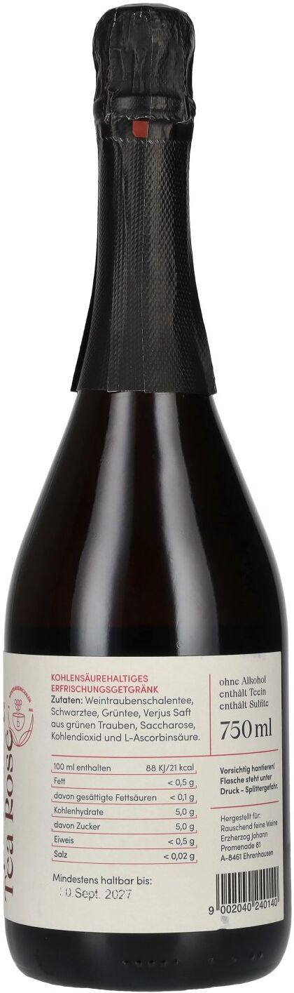 Rauschend Feine Weine Sparkling Tea Rosé alkoholfrei 0,75l
