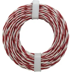 Kupferschaltdraht, isoliert, ø2x0,5mm, rot-weiß, 10m