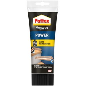 Pattex Montagekleber Power, PXP25, für außen, 250g, Baukleber, schnellhaftend, weiß
