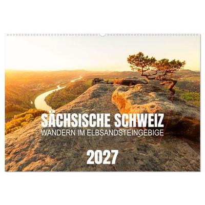 Sächsische Schweiz - Wandern im Elbsandsteingebirge (Wandkalender 2027 DIN A2 quer), CALVENDO Monatskalender