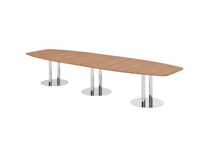Besprechungstisch Office Nuss 400 x 130 cm - Farbe: Nussbaum/Chrome - Besprechungstisch