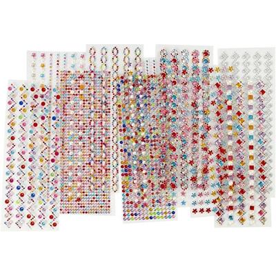 Creativ Company Strassstein-Sticker, D 2-10 mm, 27x9 cm, 12 Blatt sortiert