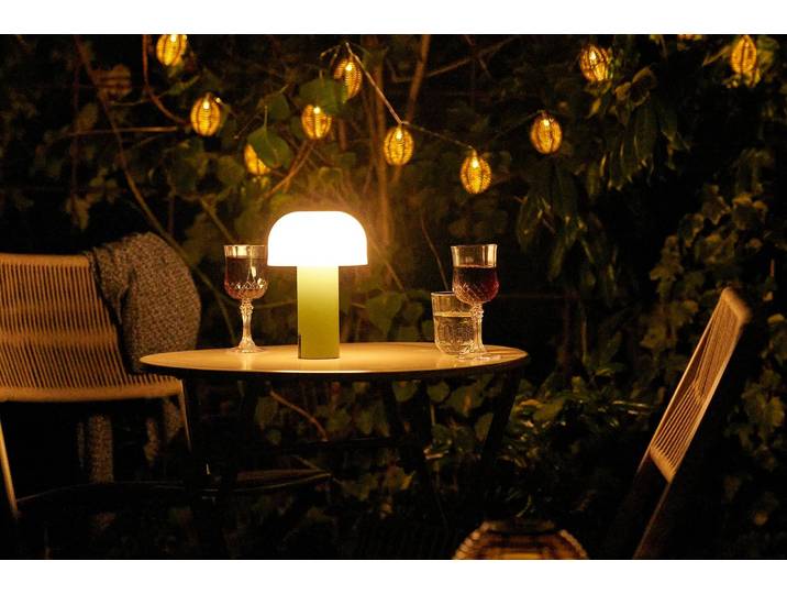 Garten-Tischlampe „Keldenor“ – wetterfest für Balkon & Outdoor-Bereich - Grün - Luxusbetten24