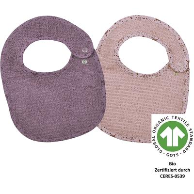 Lätzchen WÖRNER "at home Druckknopflatz 22x29 cm 2er Set", Baby, rosa, Baumwolle, Lätzchen, Biobaumwolle, maschinenwaschbar, trocknergeeignet