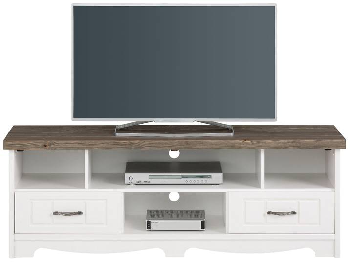 TV-Board HOME AFFAIRE, grau (weiß, grau), B:148cm H:52,5cm T:37cm, FSC-zertifiziertes Massivholz, Sideboards, TV-Board