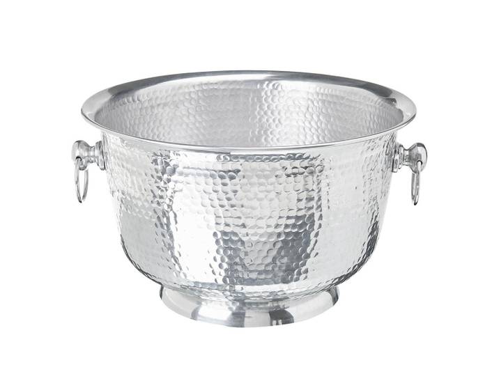 Beliani Dekoschale Aluminium silber Pompeii, Silberfarben, Metall, 23 cm, Dekoration, Dekoschalen