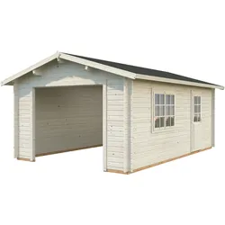 Palmako Garage Roger 19,0 m2 - 44 mm - ohne Tor naturbelassen