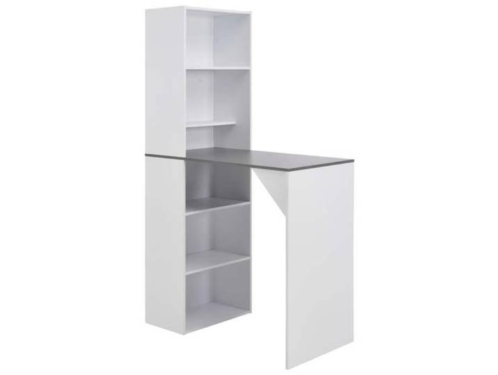 SALE Boutique Table de salon(1 pcs) SOLDES CHIC Blanc Table de bar - Construction Solide - avec armoire Blanc 115x59x200cm _3850900