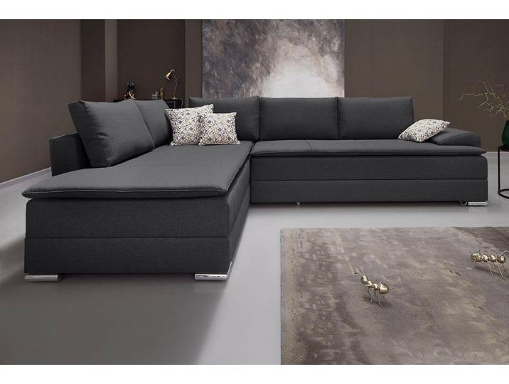Home affaire Ecksofa Night & Day L-Form, B: 324 cm, Dauer-Schlaffunktion und Armlehne, Schlaffunktion & Bettkasten, Boxspringbett 180x200 cm