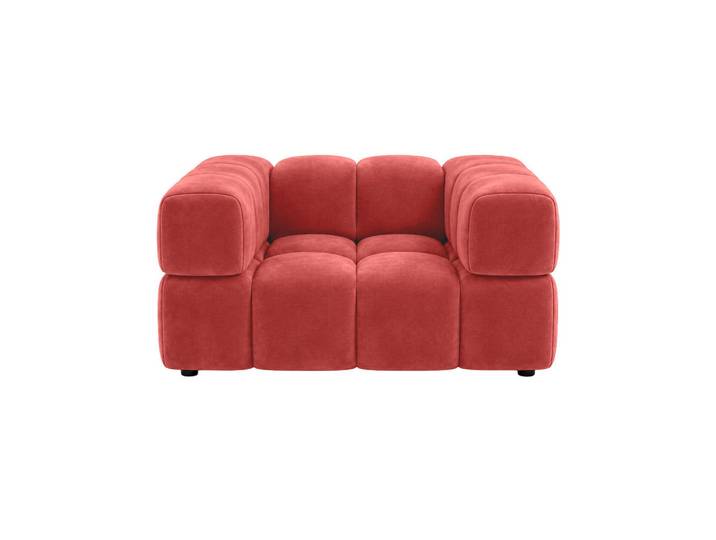 Kaiser Möbel Sessel, Veloursstoff Bluvel, Rotwein, Averro, Weinrot, Holz, 160x70x96 cm, Wohnzimmer, Sessel, Polstersessel