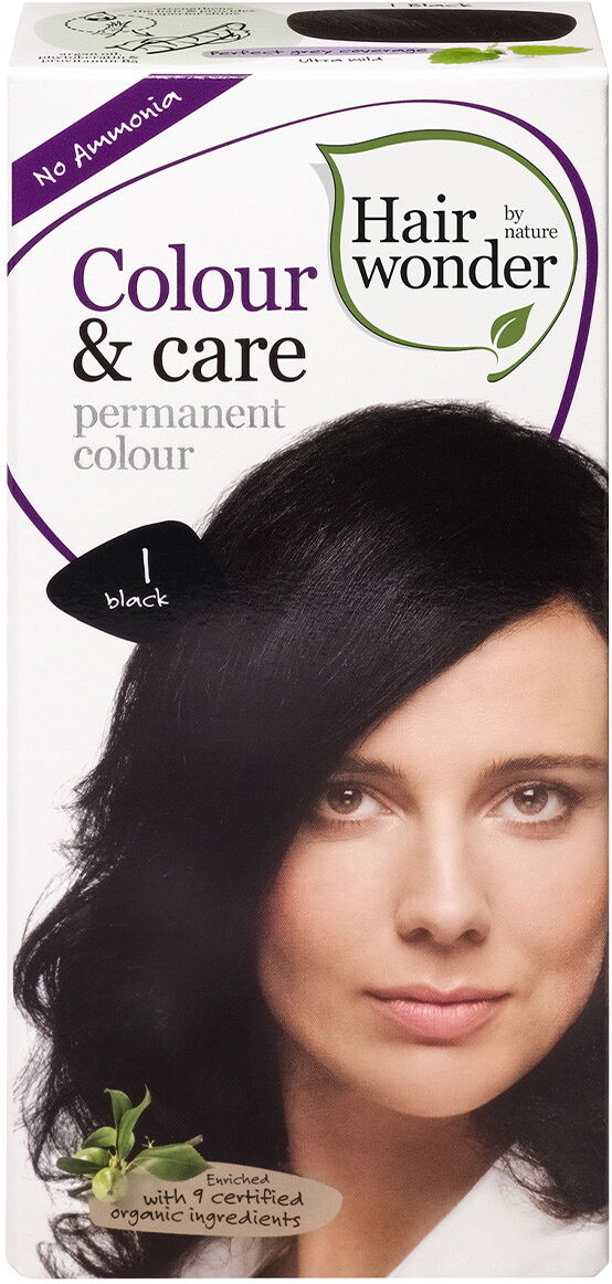 100ml Hairwonder Colour & Care permanent colour 1 black