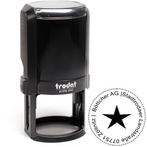 Trodat Stempel Printy, 4642, Textstempel, inklusive Textplatte, Ø 42 mm