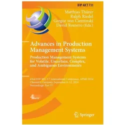 Advances in Production Management Syste, Fachbücher von Ralph Riedel, Gregor von Cieminski, David Romero, Matthias Thürer