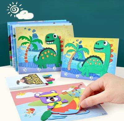 Inspired Finds CraftZoo 10 Piece 3D EVA Foam Sticker Puzzle Set Cartoon Animal DIY Craft Kit ocean